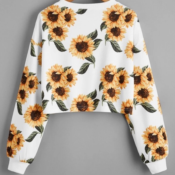Tops - Sunflower Long Sleeve Crop Top